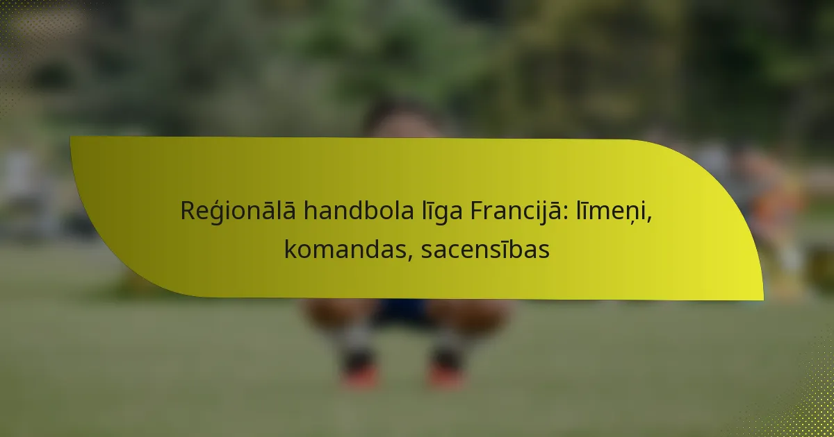 Reģionālā handbola līga Francijā: līmeņi, komandas, sacensības