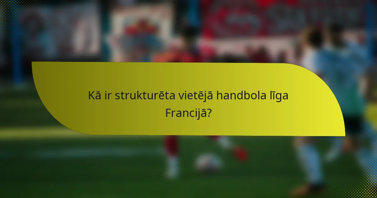 Kā ir strukturēta vietējā handbola līga Francijā?