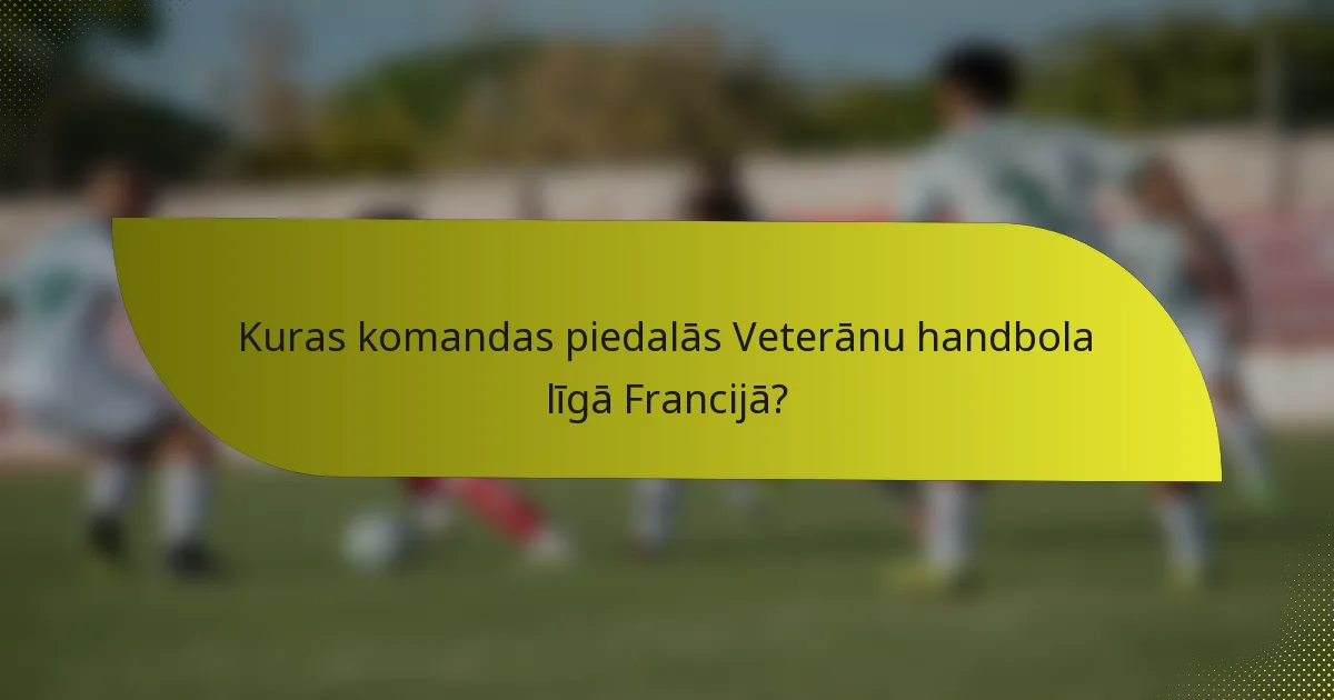 Kuras komandas piedalās Veterānu handbola līgā Francijā?