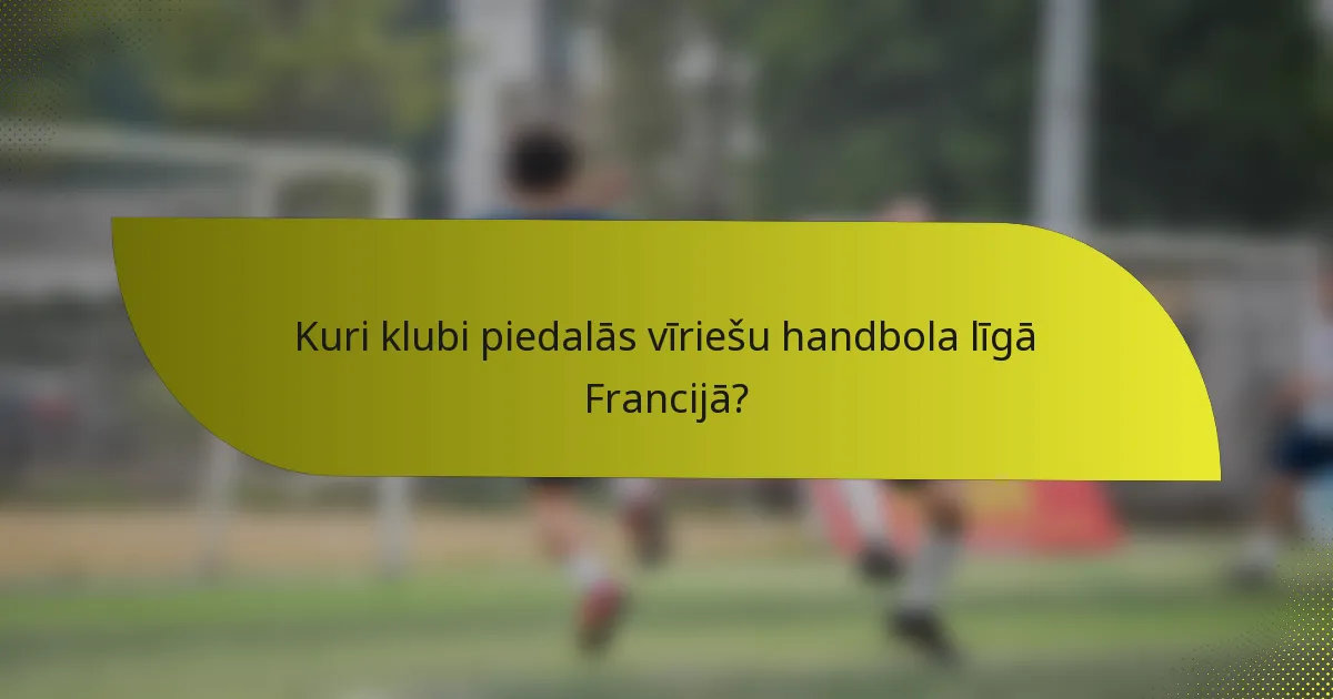 Kuri klubi piedalās vīriešu handbola līgā Francijā?